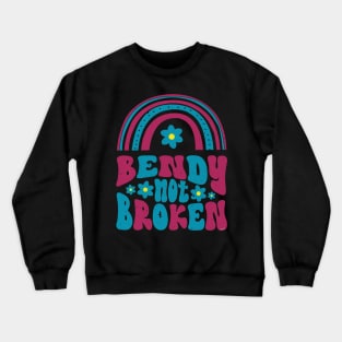 Bendy Not Broken Ehlers Danlos Rainbow Flower Crewneck Sweatshirt